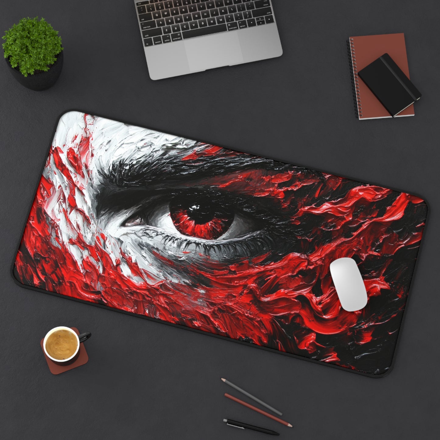Artistic Desk Mat with Eye Design, Office Decor, Gaming Mouse Pad, Unique Gift for Artists, Modern Workspace Accessory