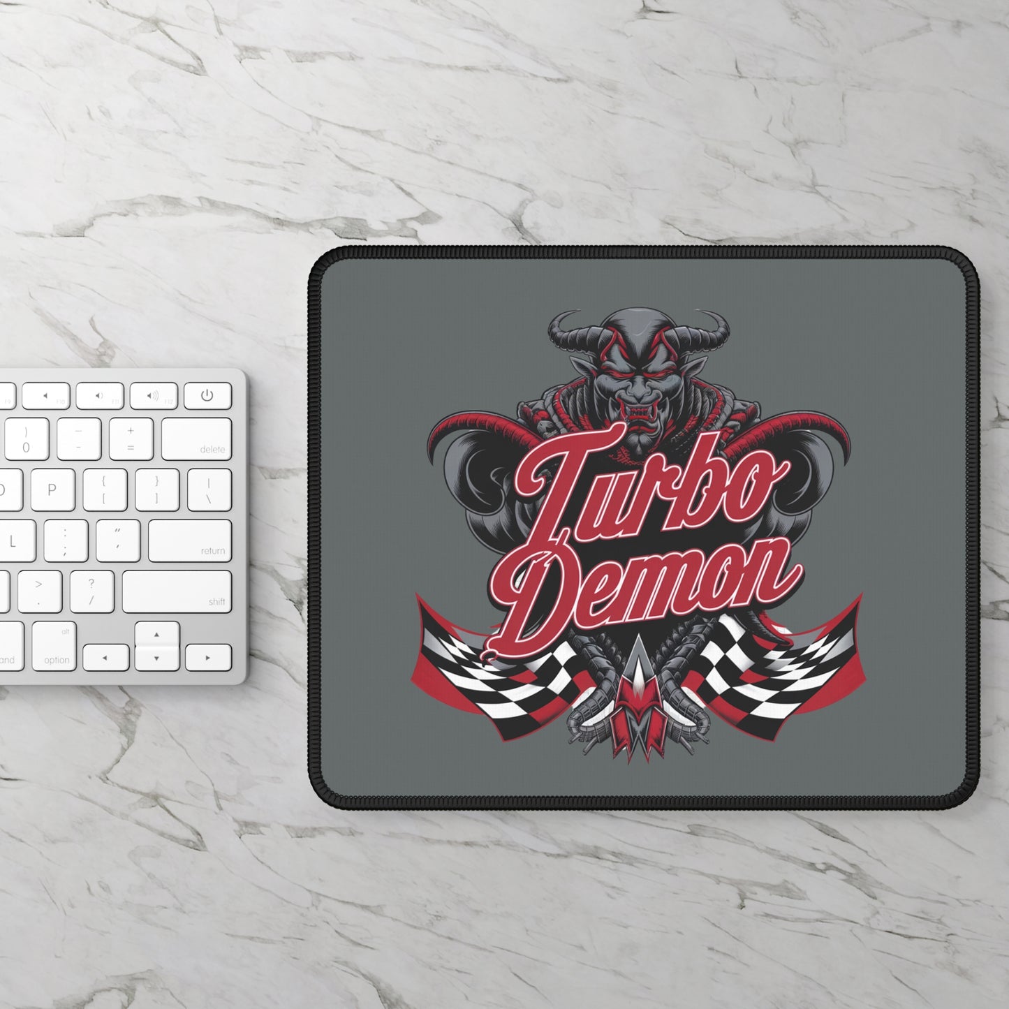 Turbo Demon Gaming Mouse Pad - Cool Desk Mat for Gamers, Office Decor, Video Game Gifts, Lifestyle Accessory, Computer Pad