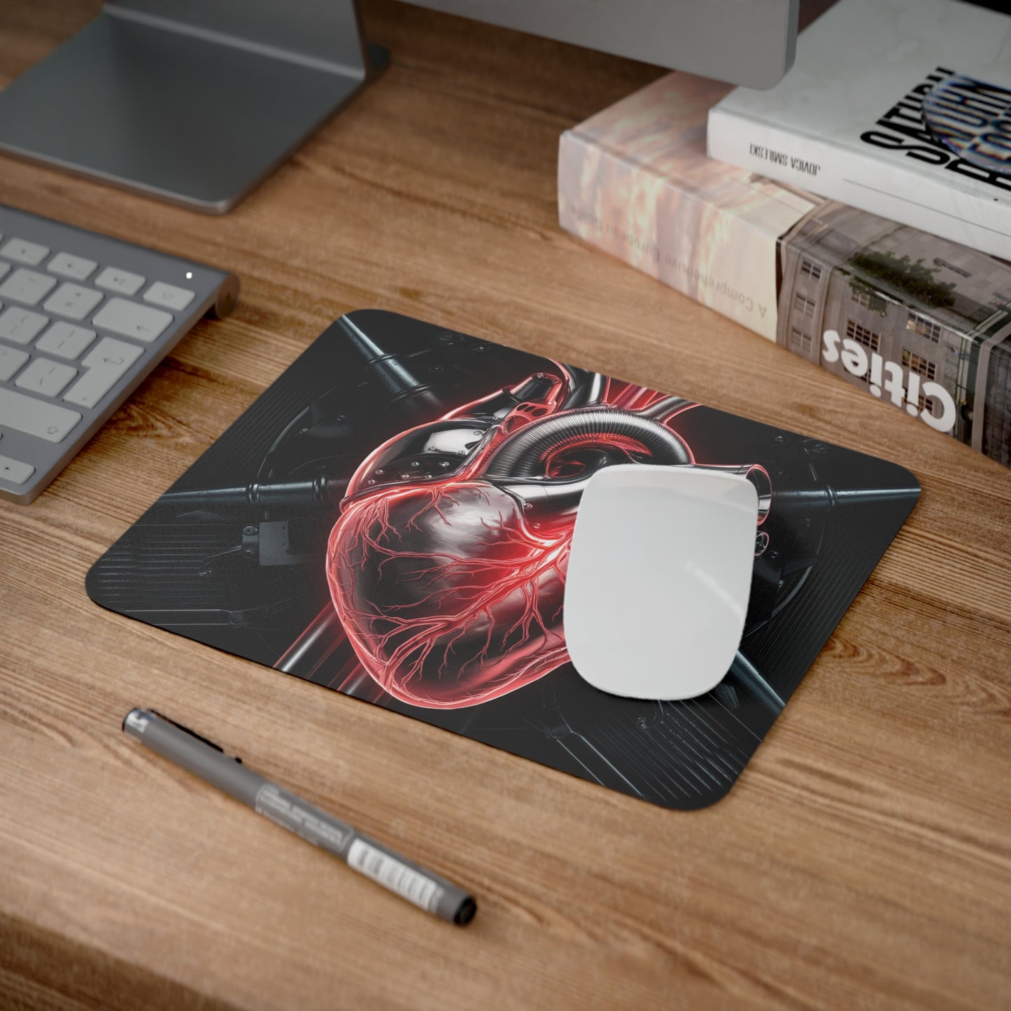 Heart-Themed Desk Mouse Pad, Unique Office Decor, Perfect Gift for Gamers, Students, and Artists, Valentine's Day, Creative Workspace