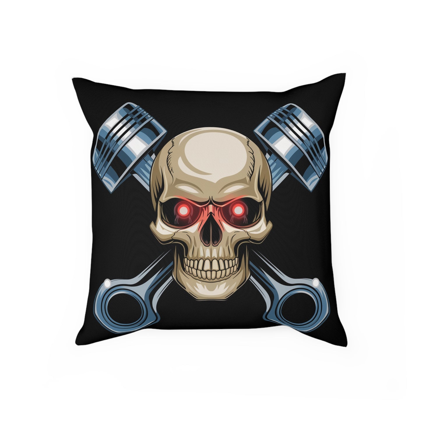 Gothic Skull Piston Cushion, Edgy Home Decor, Motorcycle Enthusiast Gift, Gothic Decor, Halloween Pillow, Statement Throw Pillow