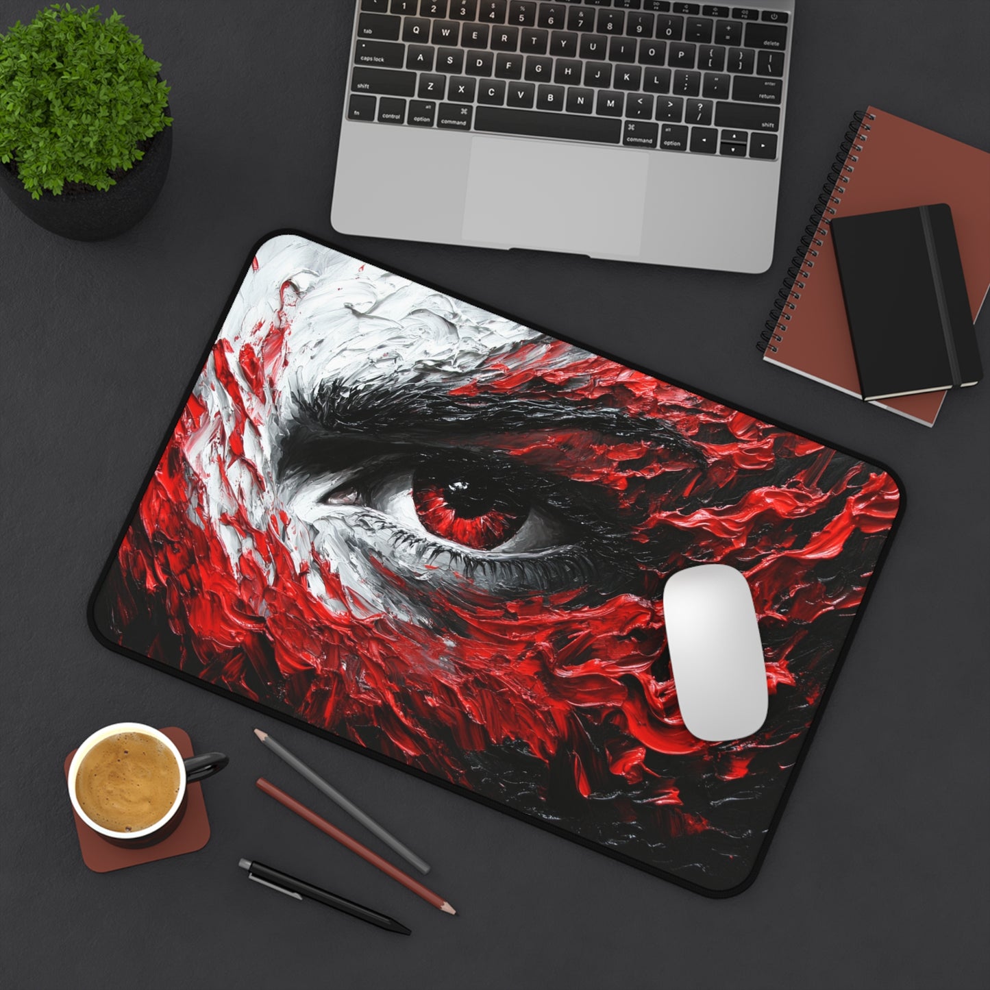 Artistic Desk Mat with Eye Design, Office Decor, Gaming Mouse Pad, Unique Gift for Artists, Modern Workspace Accessory