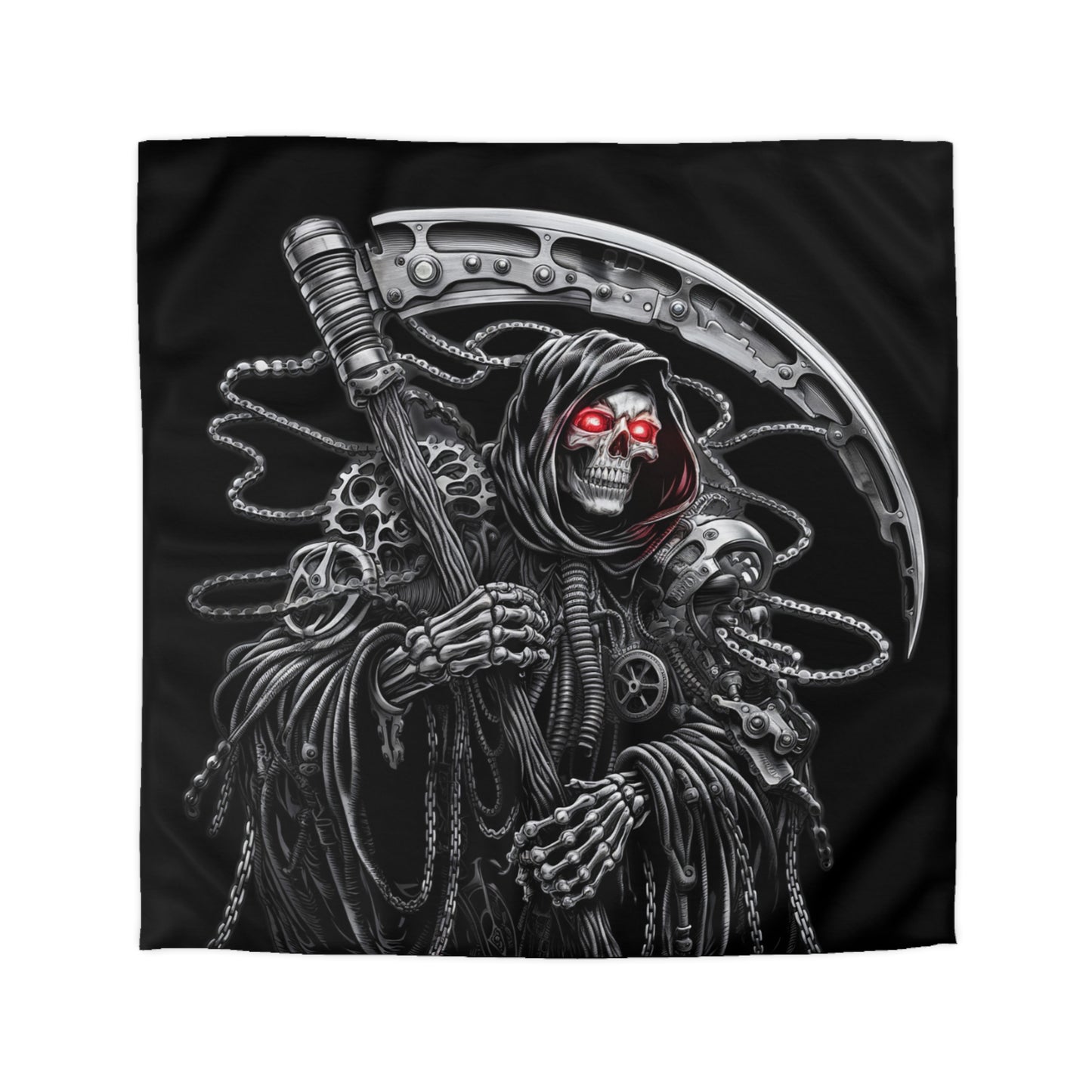 Gothic Grim Reaper Microfiber Duvet Cover, Dark Fantasy Bedding, Skull Home Decor, Halloween Bedroom, Unique Gift Idea