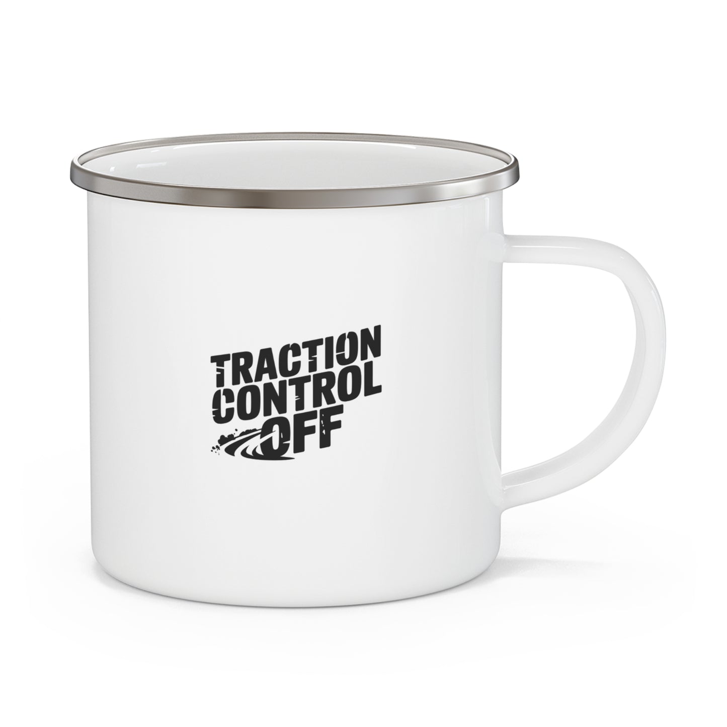 Traction Control Off Enamel Camping Mug, Perfect for Adventure Lovers, Outdoor Coffee Cup, Hiking Gear, Unique Gift for Campers, Road Trip