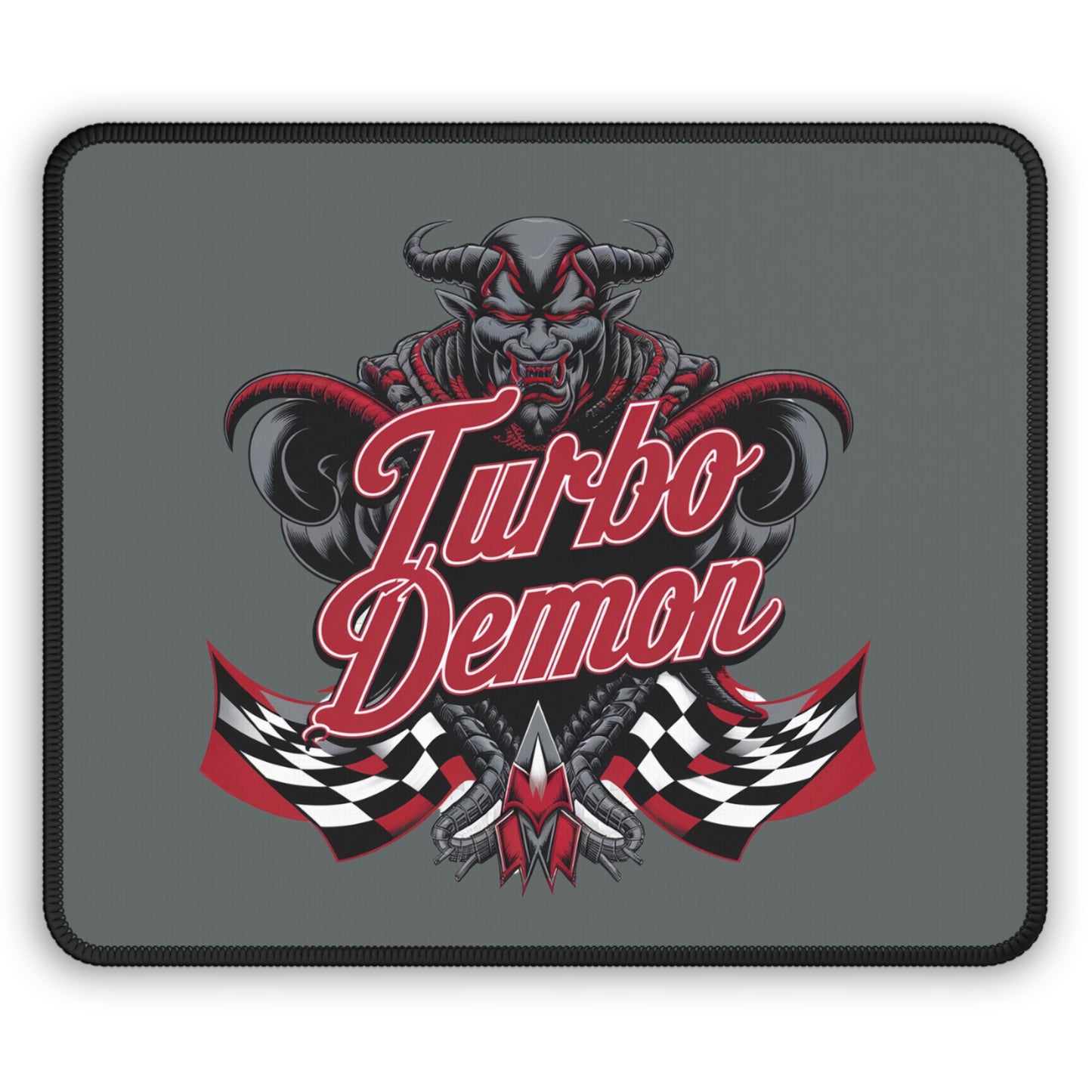 Turbo Demon Gaming Mouse Pad - Cool Desk Mat for Gamers, Office Decor, Video Game Gifts, Lifestyle Accessory, Computer Pad