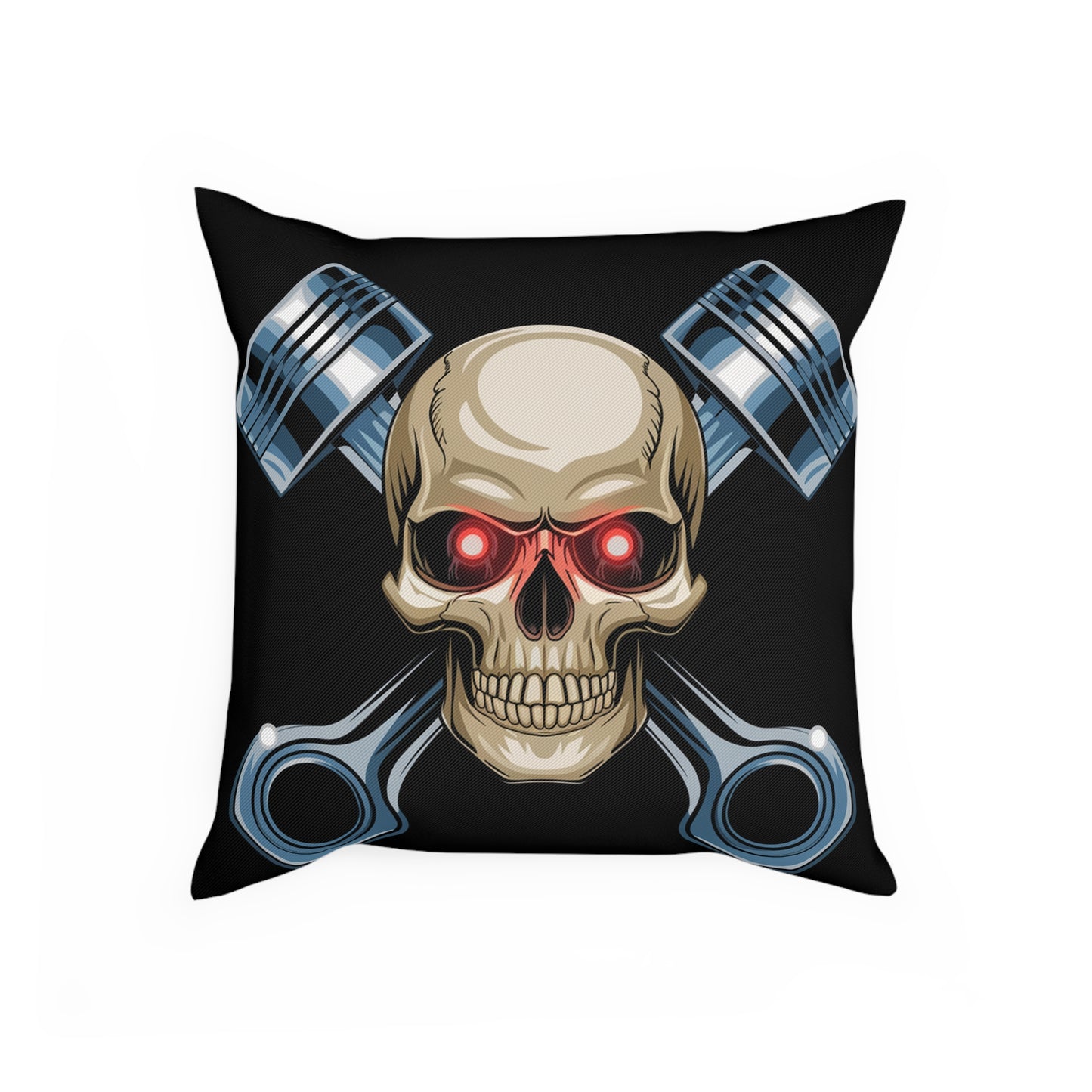 Gothic Skull Piston Cushion, Edgy Home Decor, Motorcycle Enthusiast Gift, Gothic Decor, Halloween Pillow, Statement Throw Pillow