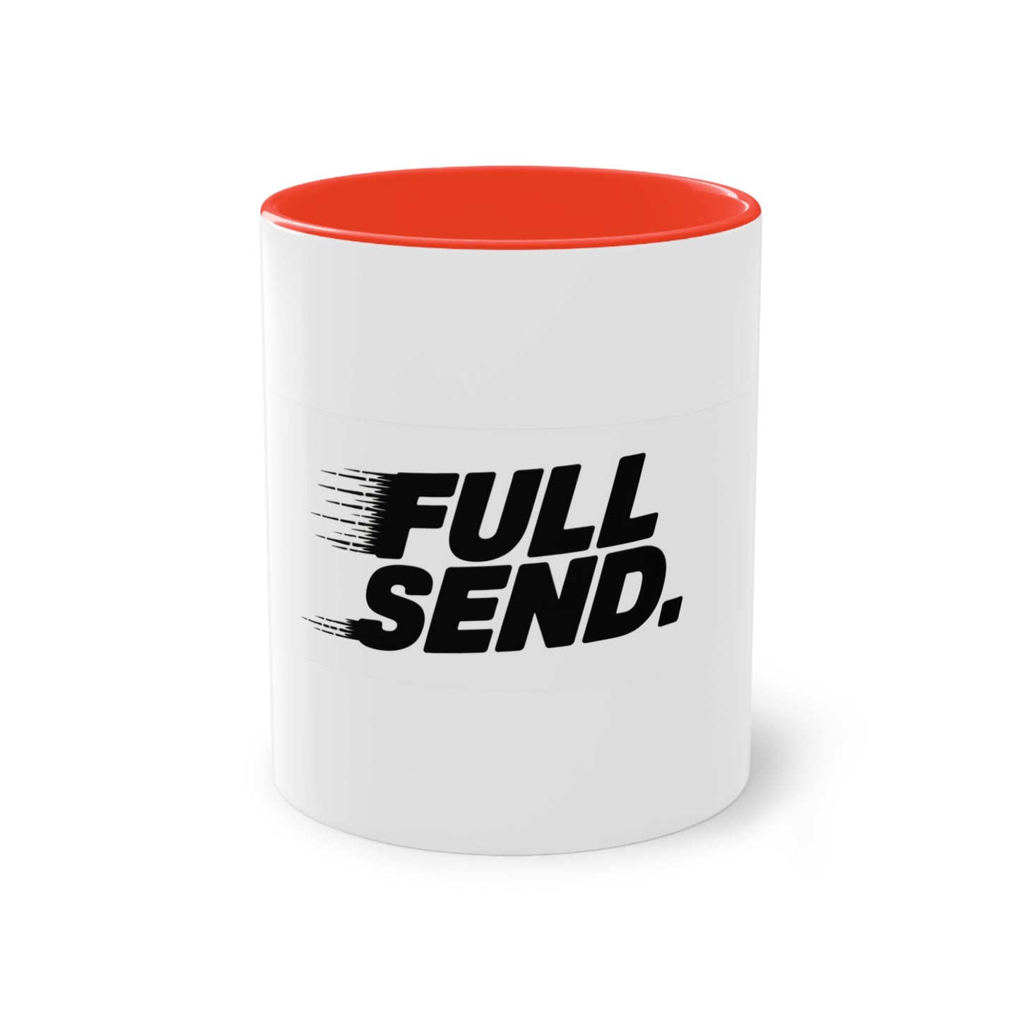 Bold Full Send Two-Tone Coffee Mug, Perfect for Gifting, Office Decor, Motivation, Friends, Coffee Lovers