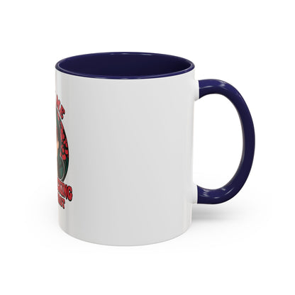 Cherry-Picking Accent Coffee Mug - Fun Gift for Coffee Lovers, Pink Handle Mug, Self-Care Reminder, Retro Design, Perfect for Birthdays,