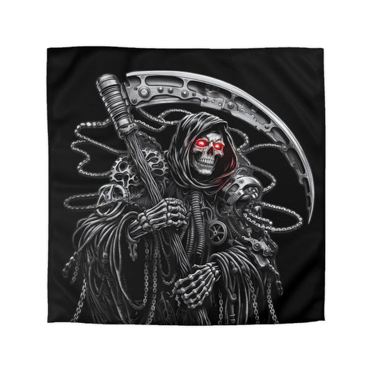 Gothic Grim Reaper Microfiber Duvet Cover, Dark Fantasy Bedding, Skull Home Decor, Halloween Bedroom, Unique Gift Idea