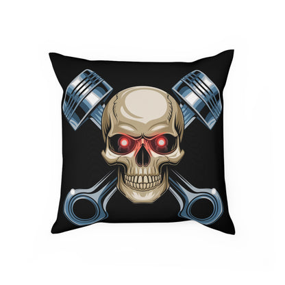 Gothic Skull Piston Cushion, Edgy Home Decor, Motorcycle Enthusiast Gift, Gothic Decor, Halloween Pillow, Statement Throw Pillow