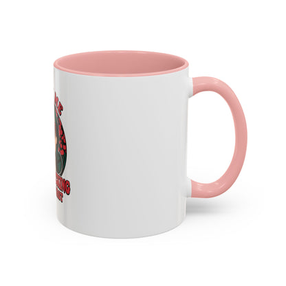 Cherry-Picking Accent Coffee Mug - Fun Gift for Coffee Lovers, Pink Handle Mug, Self-Care Reminder, Retro Design, Perfect for Birthdays,