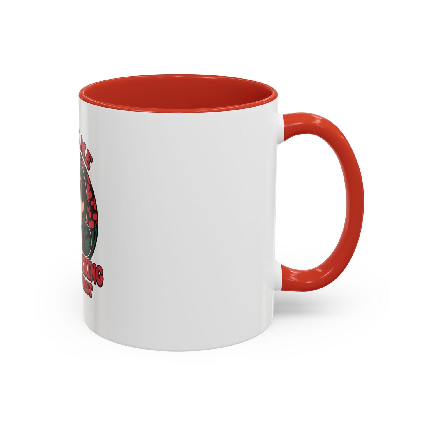 Cherry-Picking Accent Coffee Mug - Fun Gift for Coffee Lovers, Pink Handle Mug, Self-Care Reminder, Retro Design, Perfect for Birthdays,