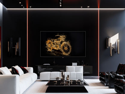 TV Frame Art | Motorcycle Digital Download for TV | Neon TV Frame Instant Download