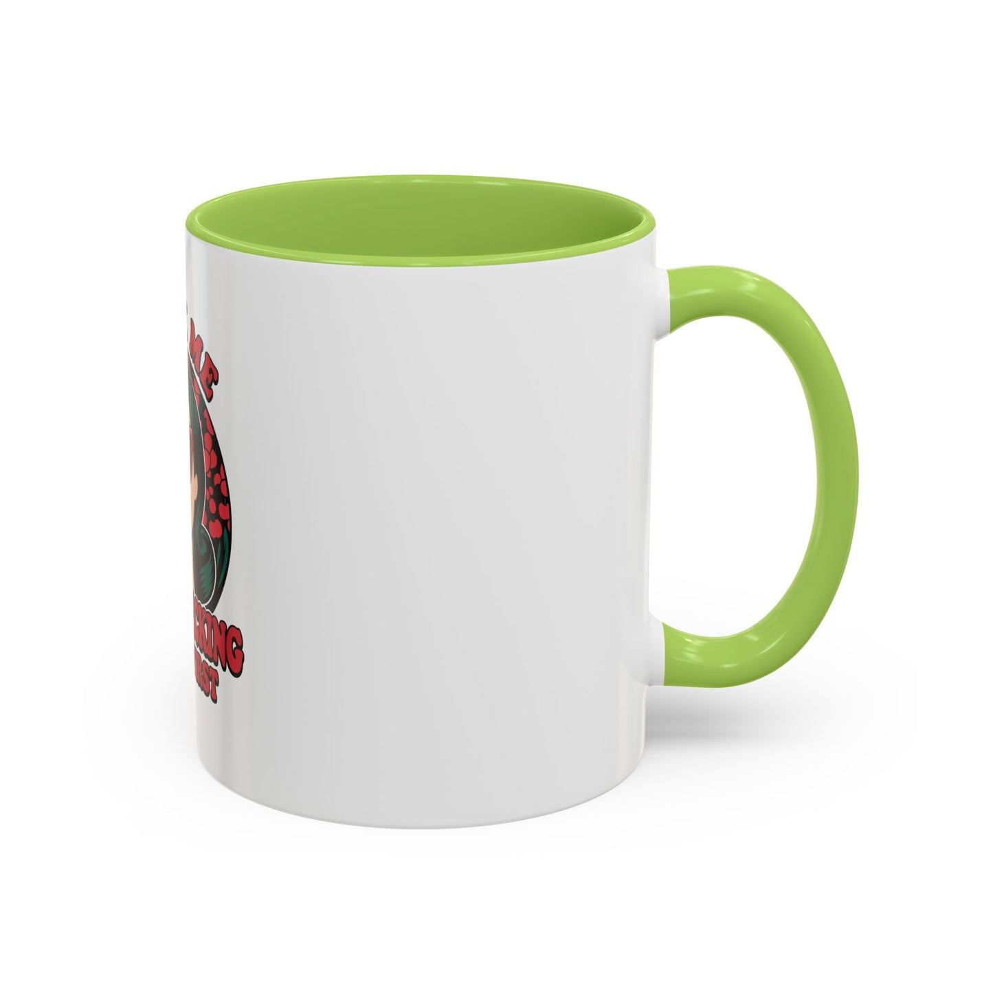 Cherry-Picking Accent Coffee Mug - Fun Gift for Coffee Lovers, Pink Handle Mug, Self-Care Reminder, Retro Design, Perfect for Birthdays,