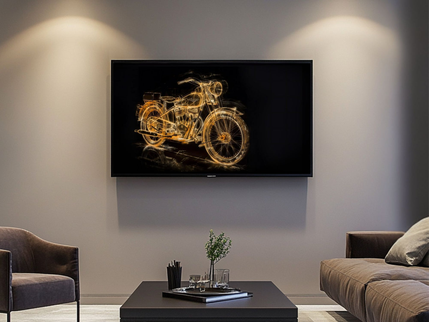 TV Frame Art | Motorcycle Digital Download for TV | Neon TV Frame Instant Download