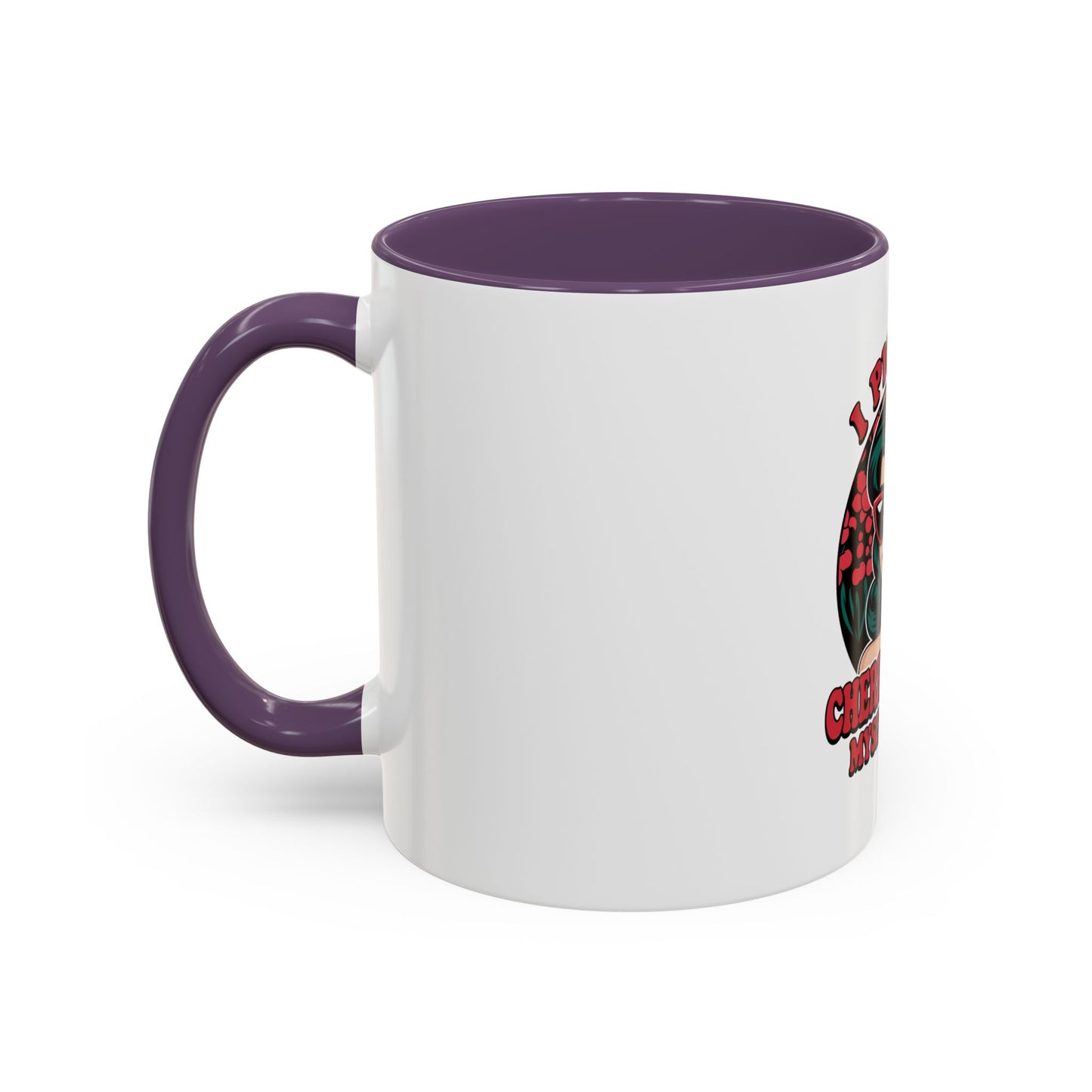 Cherry-Picking Accent Coffee Mug - Fun Gift for Coffee Lovers, Pink Handle Mug, Self-Care Reminder, Retro Design, Perfect for Birthdays,
