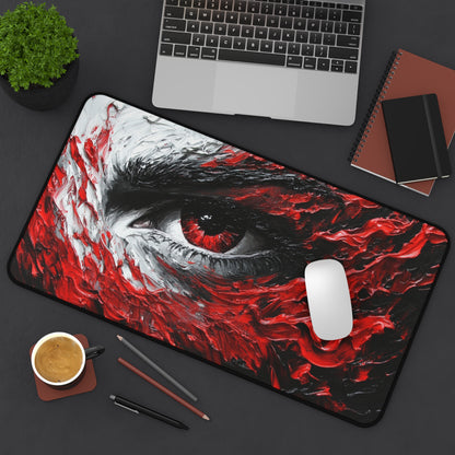 Artistic Desk Mat with Eye Design, Office Decor, Gaming Mouse Pad, Unique Gift for Artists, Modern Workspace Accessory